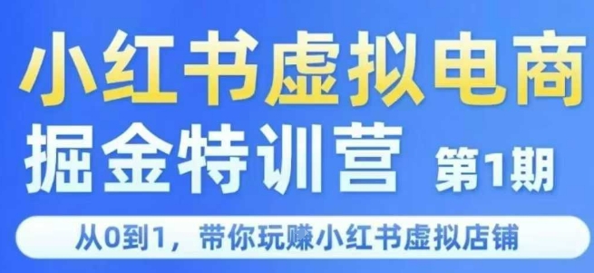小红书虚拟电商掘金特训营第1期，从0到1，带你玩转小红书虚拟店铺-清风