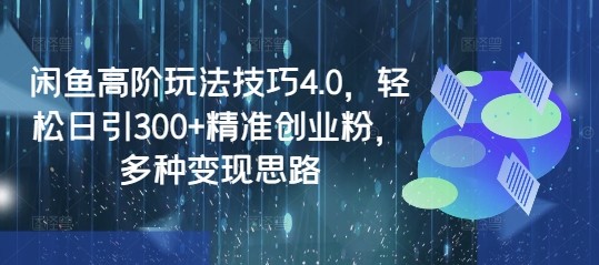 闲鱼高阶玩法技巧4.0，轻松日引300+精准创业粉，多种变现思路-清风
