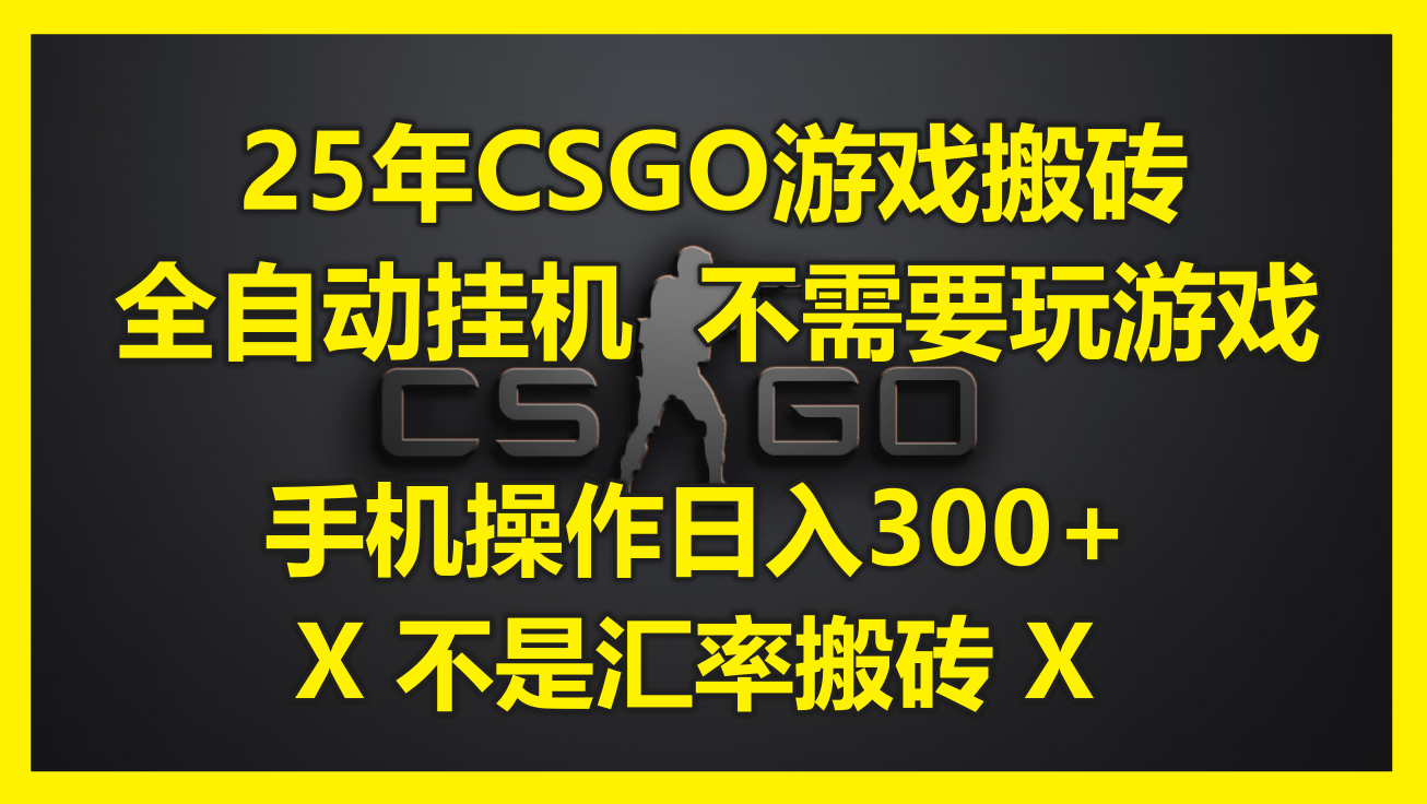 25年CSGO游戏搬砖，全自动挂机，不需要玩游戏，手机操作日入300+。(不…-清风
