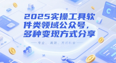 2025实操工具软件类领域公众号，多种变现方式分享-清风