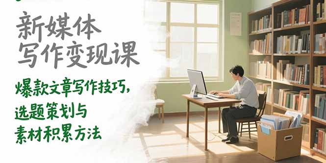新媒体写作变现课，爆款文章写作技巧，选题策划与素材积累方法-清风
