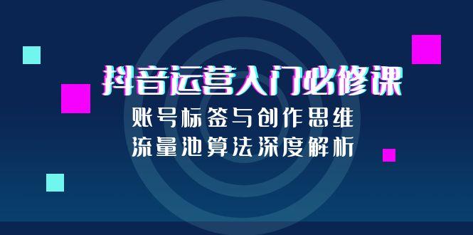 抖音运营入门必修课，账号标签与创作思维，流量池算法深度解析-清风