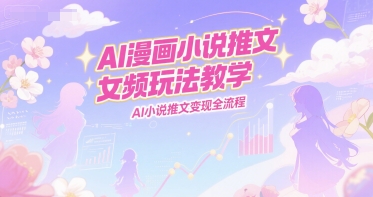 AI漫画小说推文女频玩法教学，AI小说推文变现全流程-清风