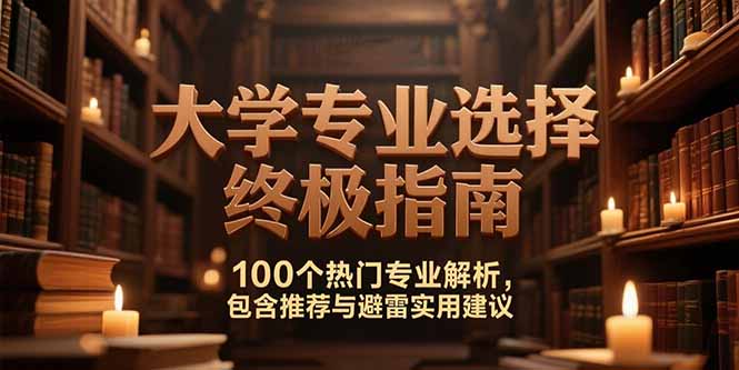 付费文：大学专业选择终极指南,100个热门专业解析,包含推荐与避雷实用建议-清风