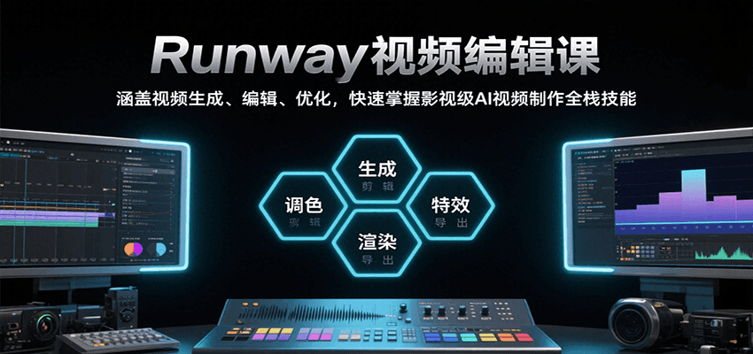 Runway视频编辑课，涵盖视频生成、编辑、优化，快速掌握影视级AI视频制作全栈技能-清风