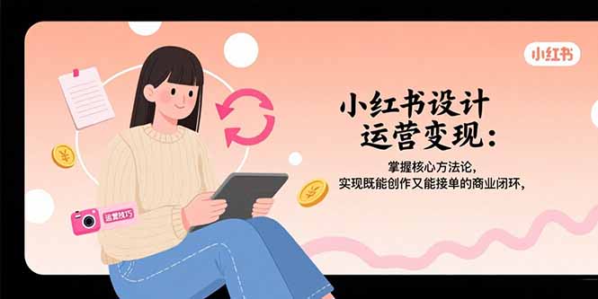 小红书设计运营变现：掌握核心方法论，实现既能创作又能接单的商业闭环-清风