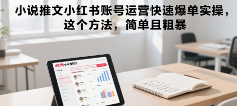 小说推文小红书账号运营快速爆单实操，这个方法，简单且粗暴-清风