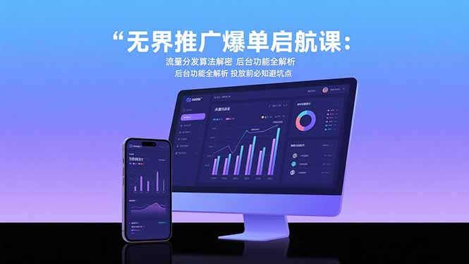 无界推广爆单启航课：流量分发算法解密 后台功能全解析 投放前必知避坑点-清风