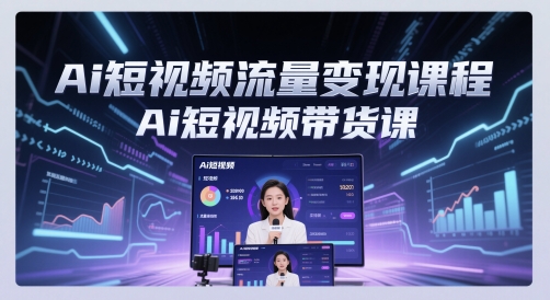 Ai短视频流量变现课程，Ai短视频带货课-清风