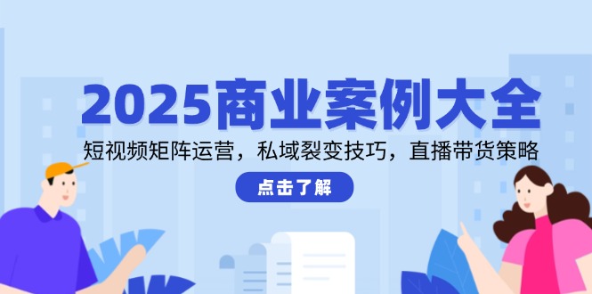 2025商业案例大全，短视频矩阵运营，私域裂变技巧，直播带货策略-清风