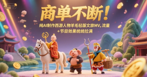 商单不断！纯AI制作西游人物羊毛毡版文旅MV，流量+节目效果统统拉满-清风