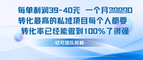每单利润40一个月7k+转化最高的私域项目，每个人都要的产品转化率已经能做到100%-清风