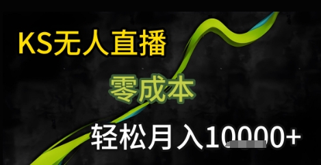 KS无人直播25年最新玩法，只需一部手机，轻松月入1W+【揭秘】-清风