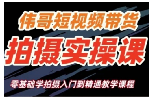 短视频带货拍摄实操课，零基础学拍摄入门到精通教学-清风