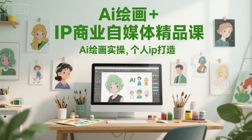 Ai绘画+IP商业自媒体精品课，Ai绘画实操，个人ip打造-清风
