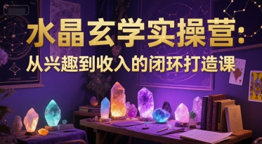 水晶玄学实操营：从兴趣到收入的闭环打造课-清风