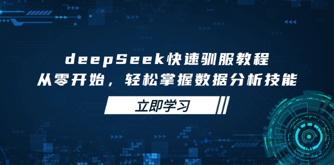 deepSeek快速驯服教程，从零开始，轻松掌握数据分析技能-清风