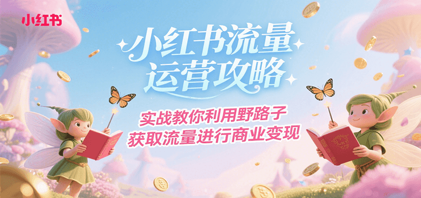 小红书流量运营攻略，实战教你利用野路子获取流量进行商业变现-清风