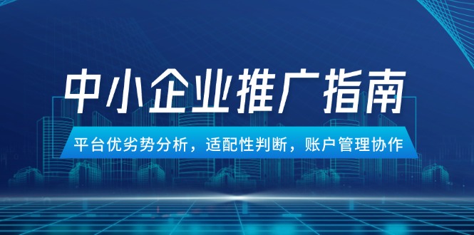 中小企业竞价推广指南，平台优劣势分析，适配性判断，账户管理协作-清风
