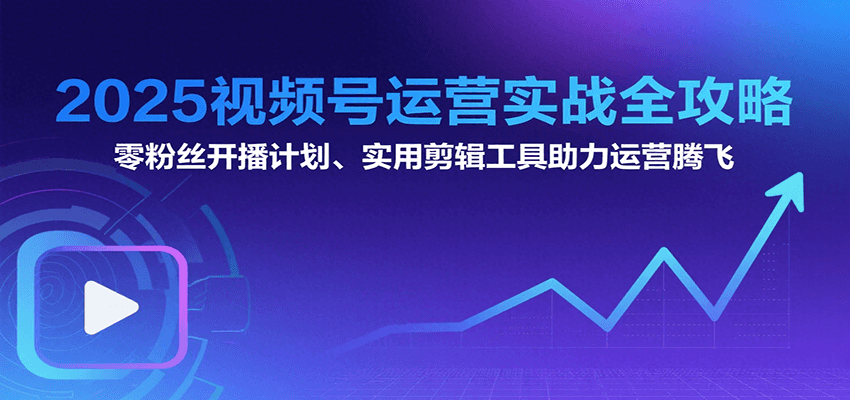 2025视频号运营实战全攻略：零粉丝开播计划、起号到到变现思维逻辑方法-清风