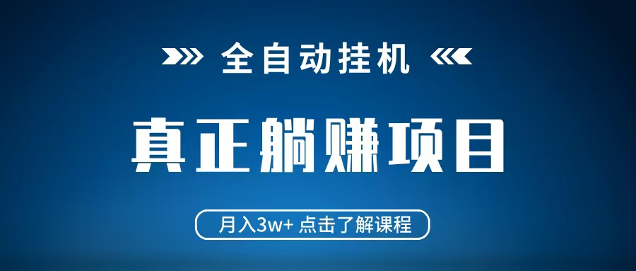 全自动挂机项目 月入3w+ 真正躺平项目 不吃电脑配置 当天见收益-清风