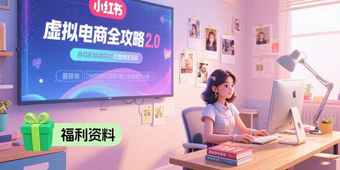 虚拟电商全攻略2.0，开店选品实操流程，账号定位、货源发布、笔记发布技巧-清风