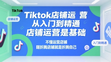 Tiktok店铺运营从入门到精通，店铺运营是基础，不懂运营店铺，瞎折腾店铺就是折腾自己-清风