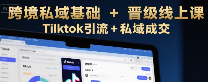 跨境私域基础+晋级线上课，Tilktok引流+私域成交-清风