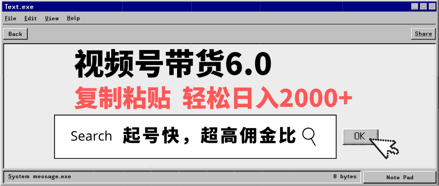 视频号带货6.0，轻松日入2000+，起号快，复制粘贴即可，超高佣金比-清风