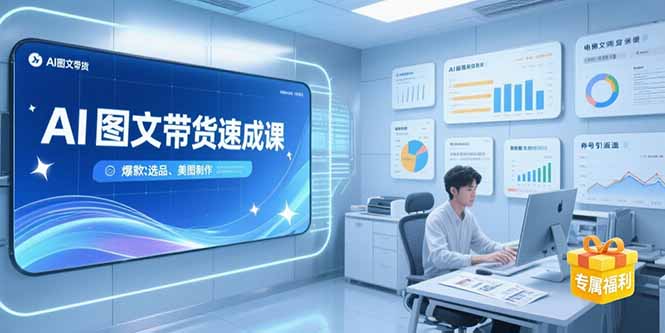 AI图文带货速成课，养号引流秘籍，爆款选品策略，美图制作全流程-清风