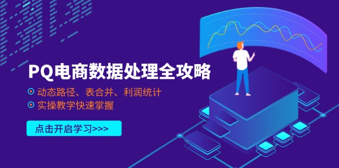 PQ电商数据处理全攻略，动态路径、表合并、利润统计，实操教学快速掌握-清风