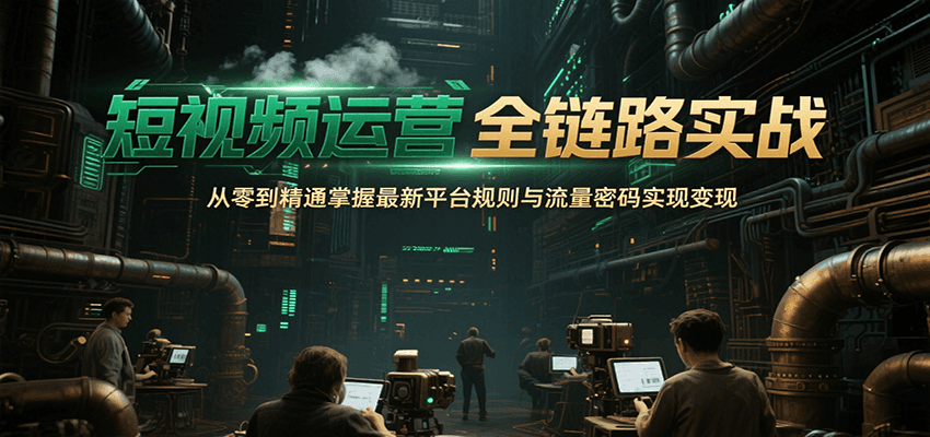 短视频运营全链路实战，从零到精通掌握最新平台规则与流量密码实现变现-清风