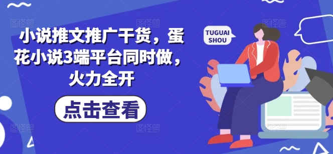 小说推文推广干货，蛋花小说3端平台同时做，火力全开-清风
