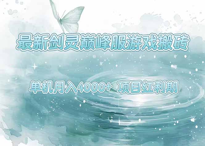 最新剑灵巅峰服游戏搬砖，项目红利期，单机稳定4000+操作简单好上手-清风
