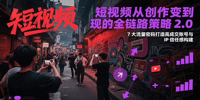 短视频从创作到变现的全链路策略2.0，7大流量密码构建IP信任感打造高成交账号-清风