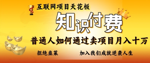 互联网项目天花板，知付付费项目，普通人如何通过卖项目月入十个，拒绝韭菜【揭秘】-清风