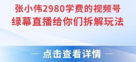 张小伟2980付费额视频号绿幕直播给你们拆解玩法-清风