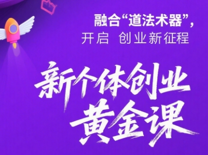 新个体创业黄金课：道法术器四维抢占2025红利-清风