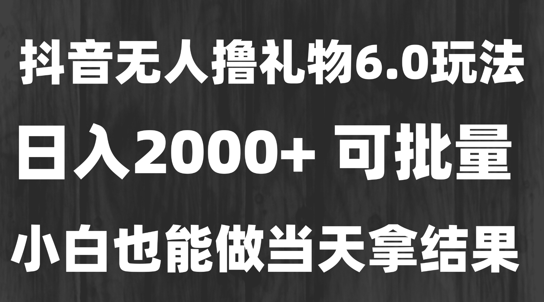 最新风口暴力撸金技术，无人撸礼物，长期稳定 一天收益2000+，小白当天…-清风