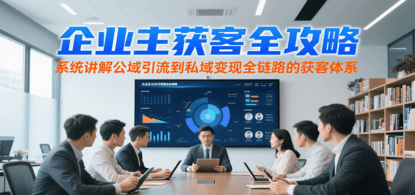 企业主获客全攻略，系统讲解公域引流到私域变现全链路的获客体系-清风