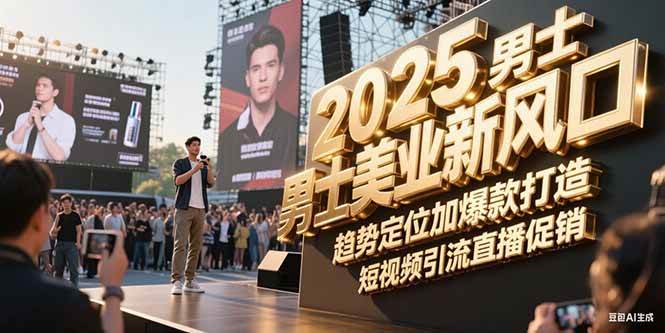 2025男士美业新风口，趋势定位加爆款打造，短视频引流直播促销-清风