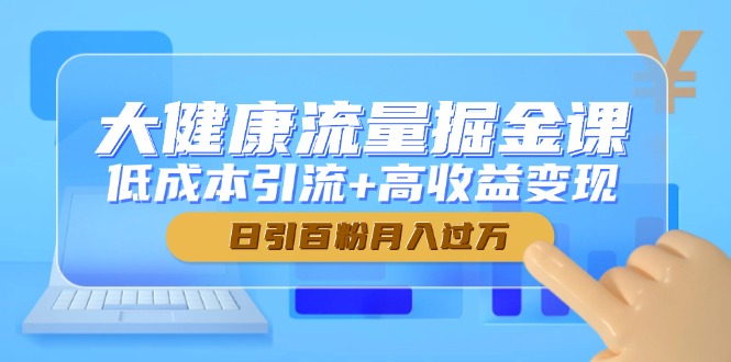 大健康流量掘金课，低成本引流+高收益变现，日引百粉月入过万-清风
