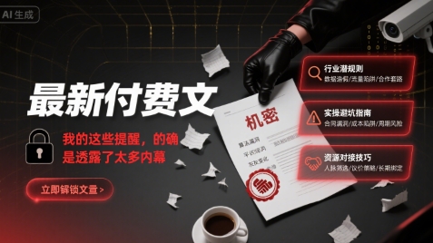 最新付费文：我的这些提醒，的确是透露了太多内幕-清风