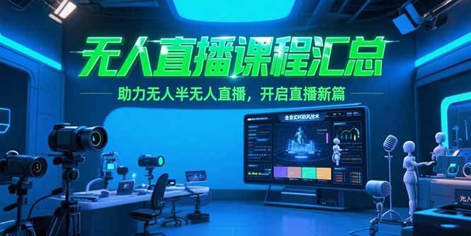 无人直播课程汇总，含非实时防风技术，助力无人半无人直播，开启直播新篇-清风