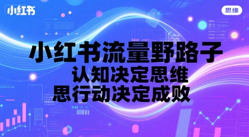 小红书流量野路子，认知决定思维，思维决定行动，行动决定成败-清风