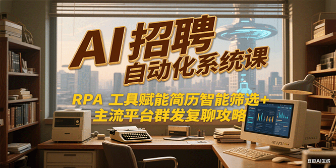 AI招聘自动化系统课，RPA工具赋能简历智能筛选+主流平台群发复聊全攻略-清风