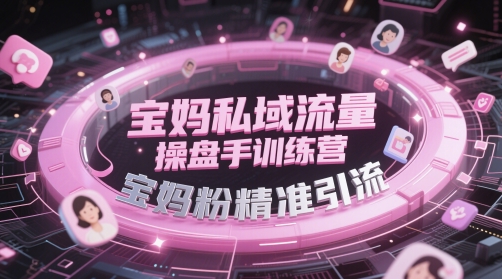 宝妈私域流量操盘手训练营，宝妈粉精准引流-清风