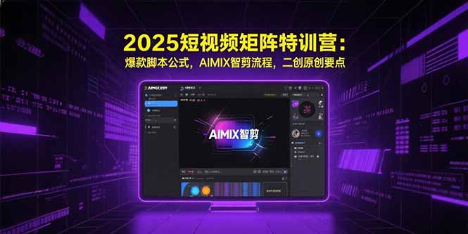 2025短视频矩阵特训营：爆款脚本公式，AIMIX智剪流程，二创原创要点-清风