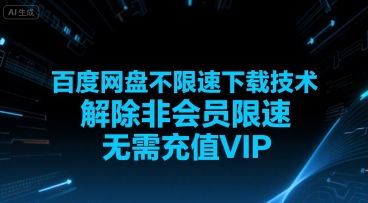 百度网盘不限速下载技术，解除非会员限速，无需充值VIP-清风