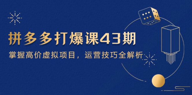 拼多多打爆课第 43 期，掌握高价虚拟项目，运营技巧全解析(15节-清风